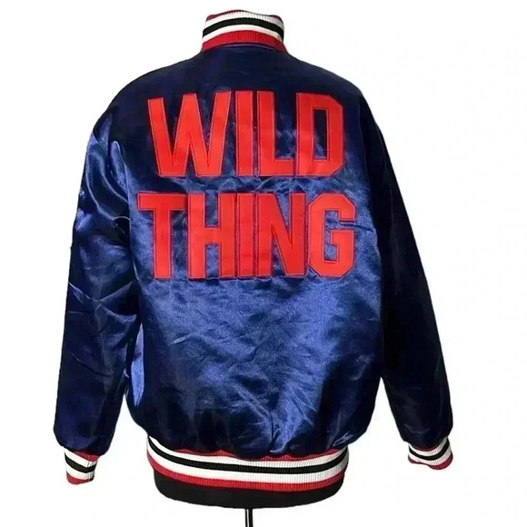 Cleveland Indians Ricky WILD THING Vaughan 1980s Major League Baseball Jacket L - Picture 3 of 8